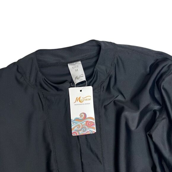 Micosuza NWT black long sleeve UV sun protection rash guard top size M - Picture 11 of 15